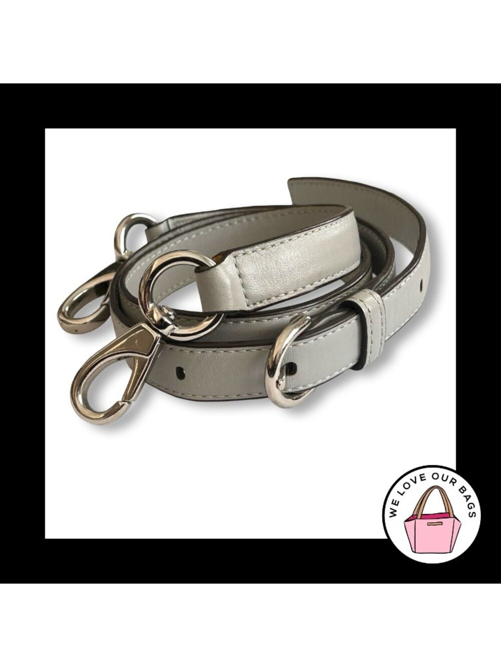 COACH BAG STRAP Grey Gray Smooth Leather Replacement Purse Crossbody Shoulder
